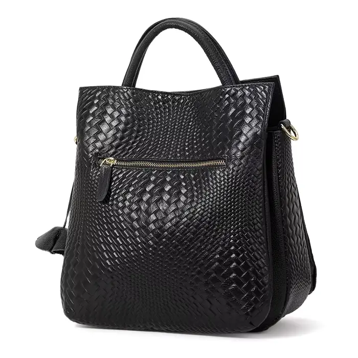 Aidrani Le sac à main en cuir véritable pour femme avec de motifs tissés luxueux est une grande capacité et un sac
