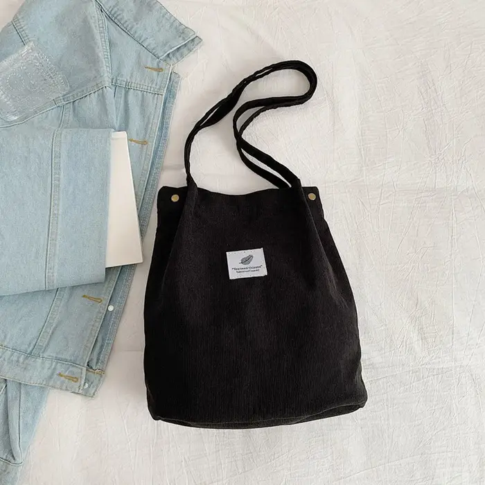 Sac à bandoulière en velours côtelé pour femmes, polyvalent, grande capacité, fourre-tout Portable, 