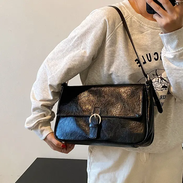 Sac à main à moraillon en PU pour femmes