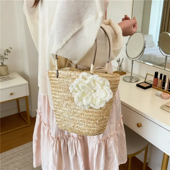 Sacs à main en paille au design simple pour femmes