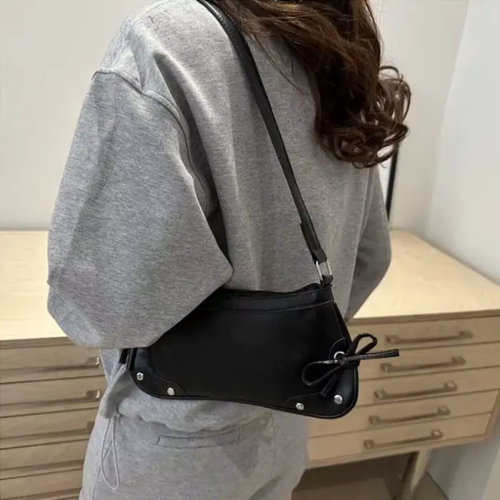 Nouveau sac à aisselles sac à bandoulière tendance doux Double nœud sac à main sac pour femme rétro Simple mode sacs