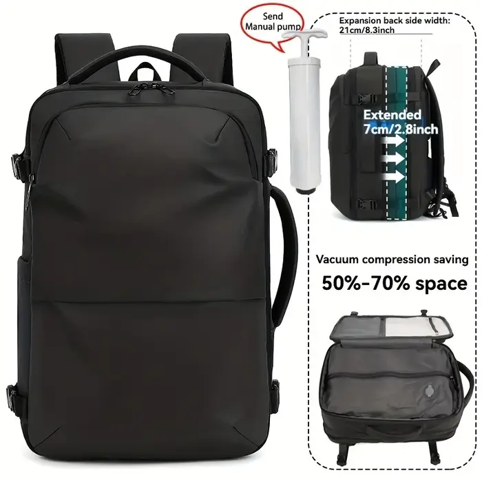 Sac à dos pour ordinateur portable étanche multifonctionnel de grande capacité sous vide pour hommes et femmes avec sac à dos extensible