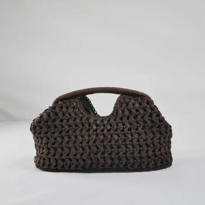 Mode paille pince coquille pochette pour femmes concepteur papier tissé sacs à main décontracté vint