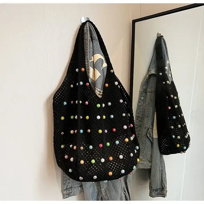 Sac fourre-tout de plage en crochet Boho