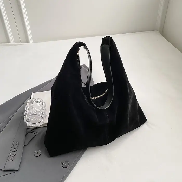 Sac à bandoulière en daim pour femmes avec fermeture éclair