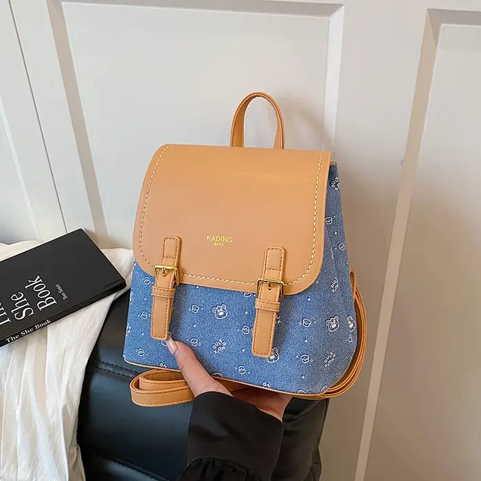 Sac à dos Pu bicolore pour femme