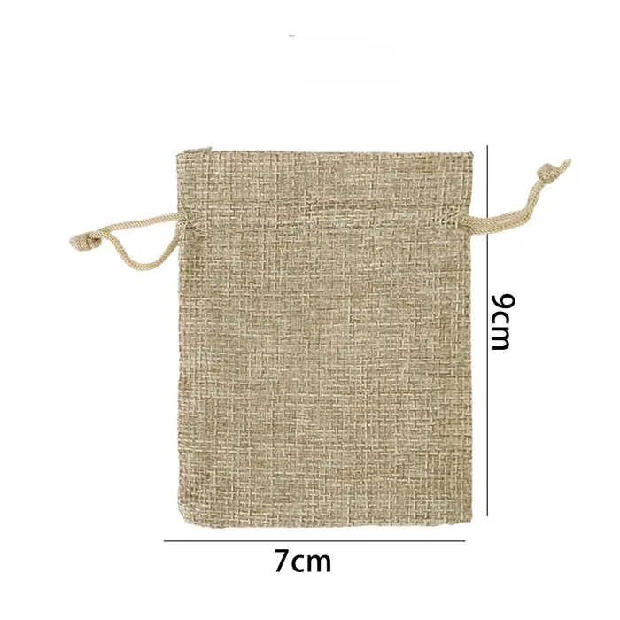 Sacs à cordon en toile de Jute, pochette d'emballage de cadeaux de bonbons pour fête de noël, petit