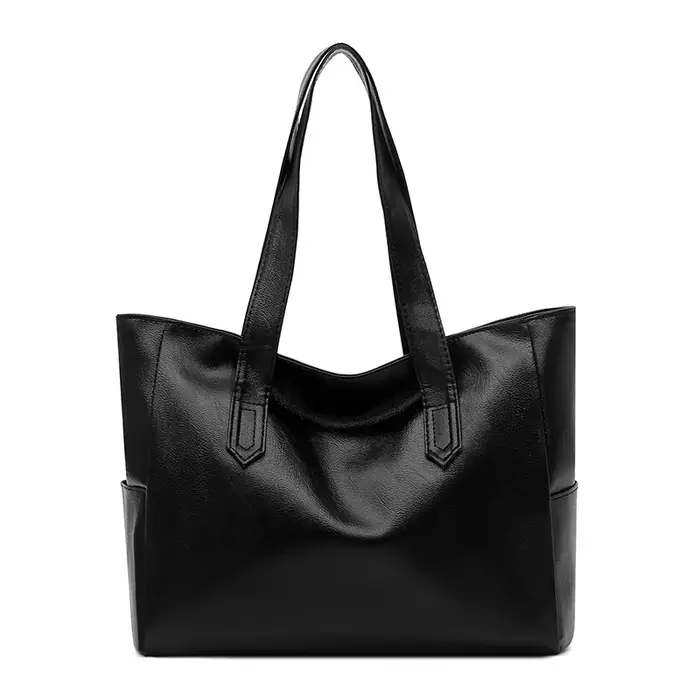 Sac à main vintage grande capacité pour femme, sac à bandoulière uni vintage, sac à main décontracté