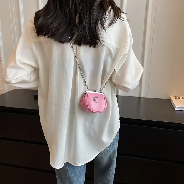 Mini sacs à bandoulière en cuir argenté pour femmes