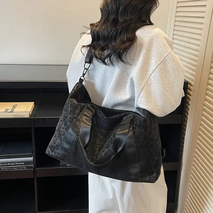 Sac de sport imprimé léopard