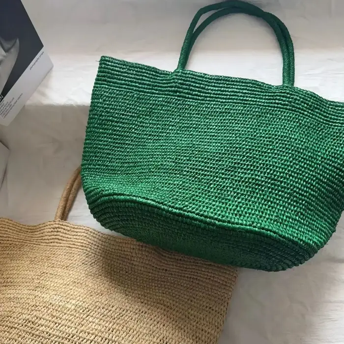 Grand sac fourre-tout en rotin tressé à la main 2026 pour femme