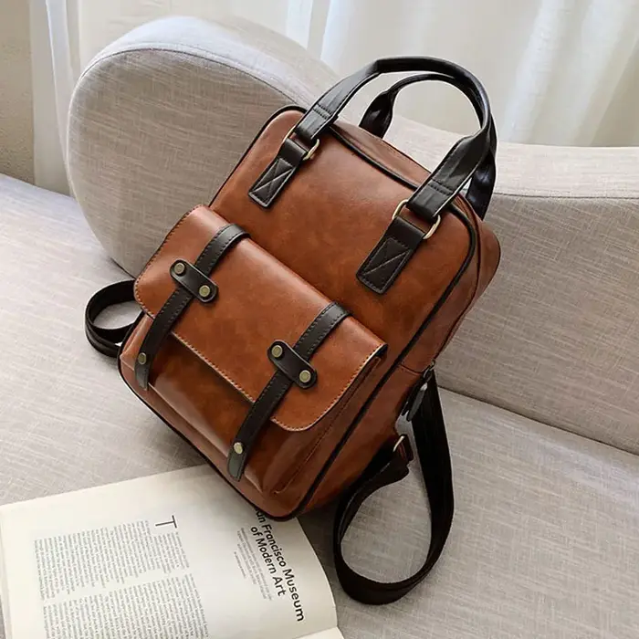 Sac à dos en cuir de haute qualité pour adolescents
