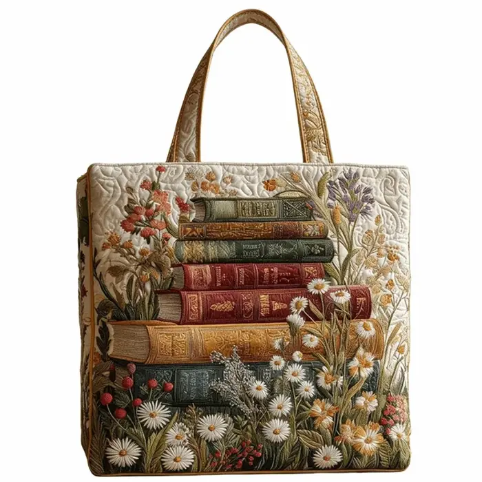 Sac fourre-tout matelassé vintage, léger, grande capacité, sac à bandoulière en coton, motifs imprim