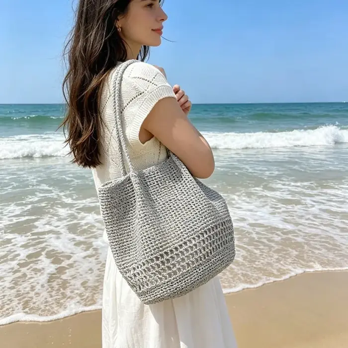 Nouveau sac seau bohème tissé à la main
