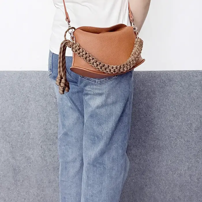 Sac à main vintage en cuir véritable pour femme