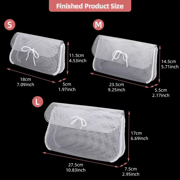 Lot de 6 grilles en plastique blanches pour le crochet et le tricot