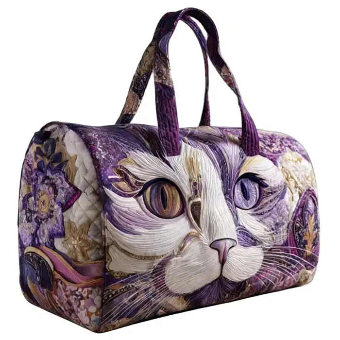 Sac de voyage matelassé à motif yeux de chat de dessin animé GF