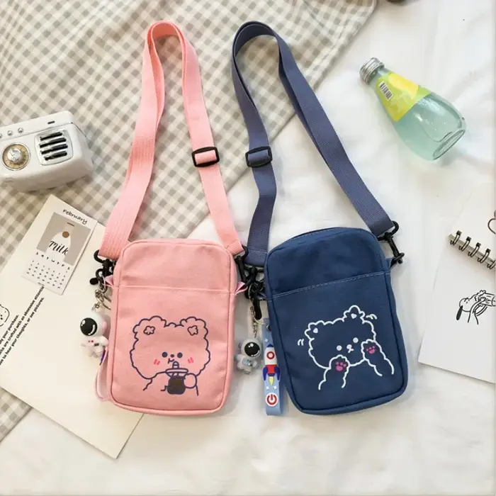 Mignon Mini toile sacs à main femmes sac petit tissu épaule