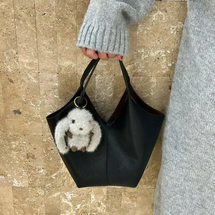 Sac panier fourre-tout de marque coréenne, sac seau souple de grande capacité en Pu de haute qualité