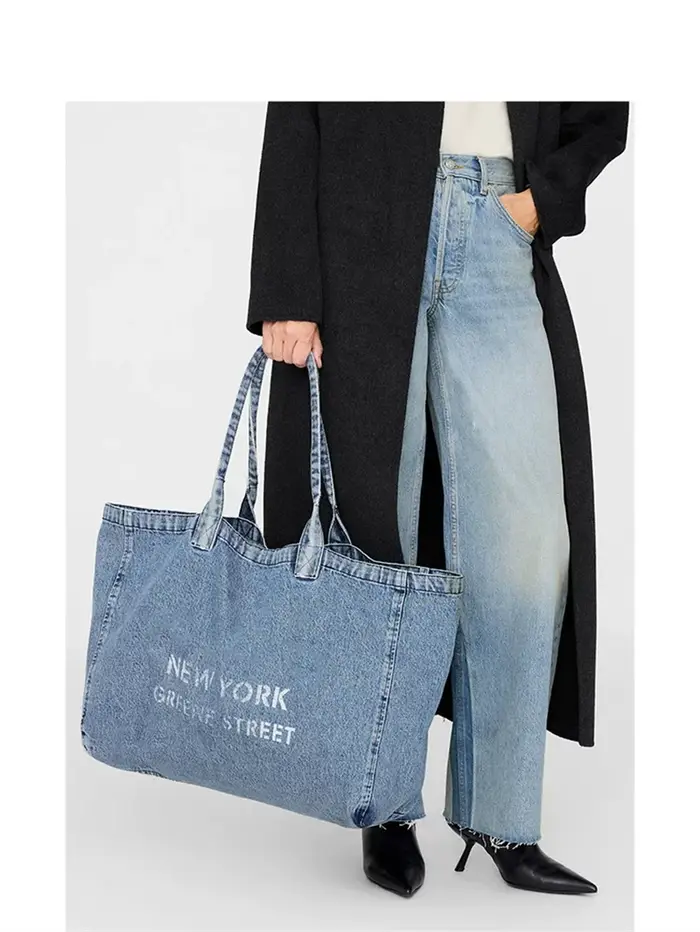 Sac fourre-tout en toile denim pour femme