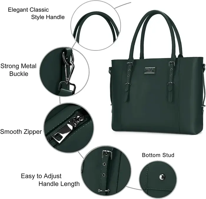MOSISO sac fourre-tout pour femmes pour MacBook Air Pro 13.3 15.6 17.3 pouces Dell ordinateur portable sac étanche en cuir PU grande capacité