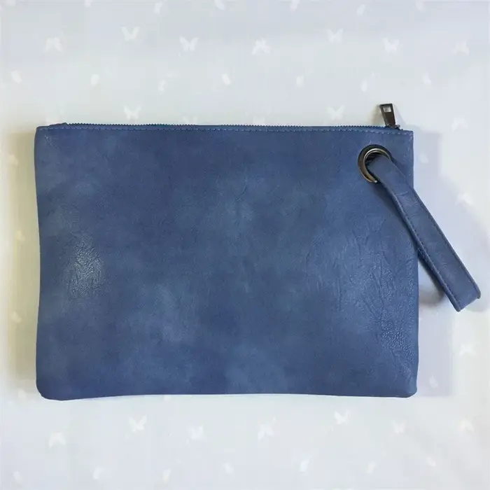 Pochette en cuir monochrome pour femme