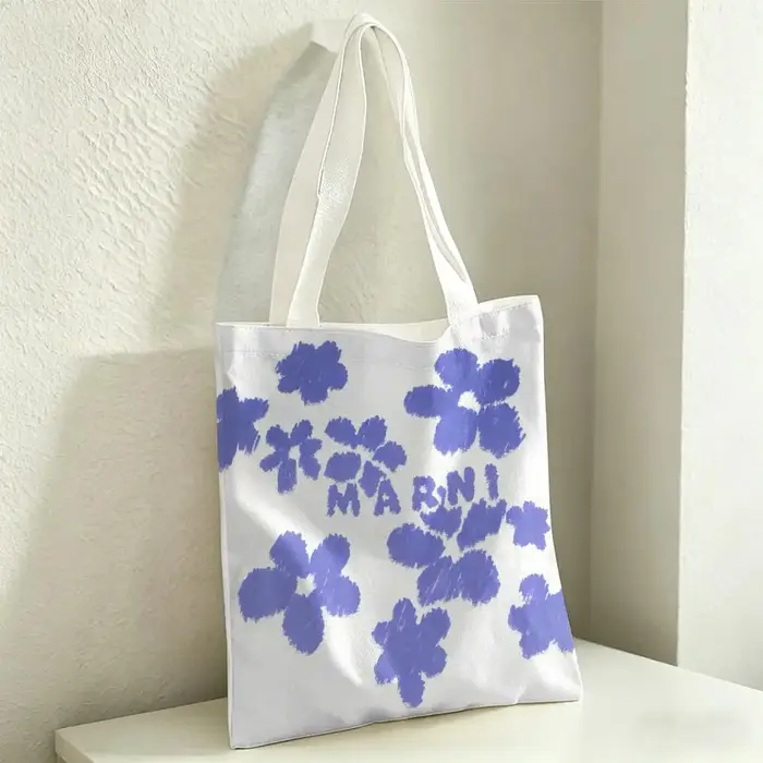 BRAND M-MARNI-iS Sacs de rangement Sac fourre-tout en toile pour femme Grande capacité Sac de courses écologique réutilisable Sac à main à bandoulière