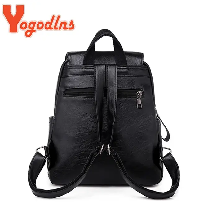 Yogodlns sac à dos de luxe pour femmes sac à dos en cuir PU souple voyage sac d'école de grande capacité sac à dos d'affaires à Double fermeture éclair