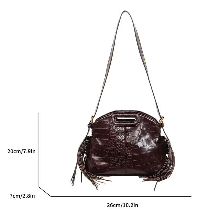 Sac à Main de trajet de mode Sac à bandoulière en cuir de Crocodile noir dame pochette de soirée de créateur couleur