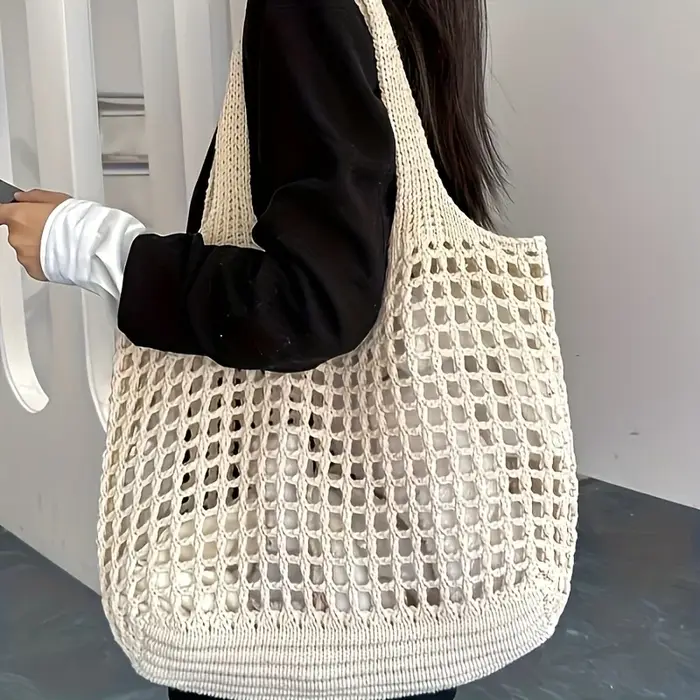 Sac fourre-tout de plage au crochet pour femme