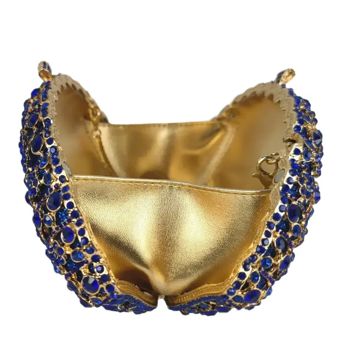 Boutique De FGG bleu Royal femmes pochette en cristal sacs à main De soirée mariée strass