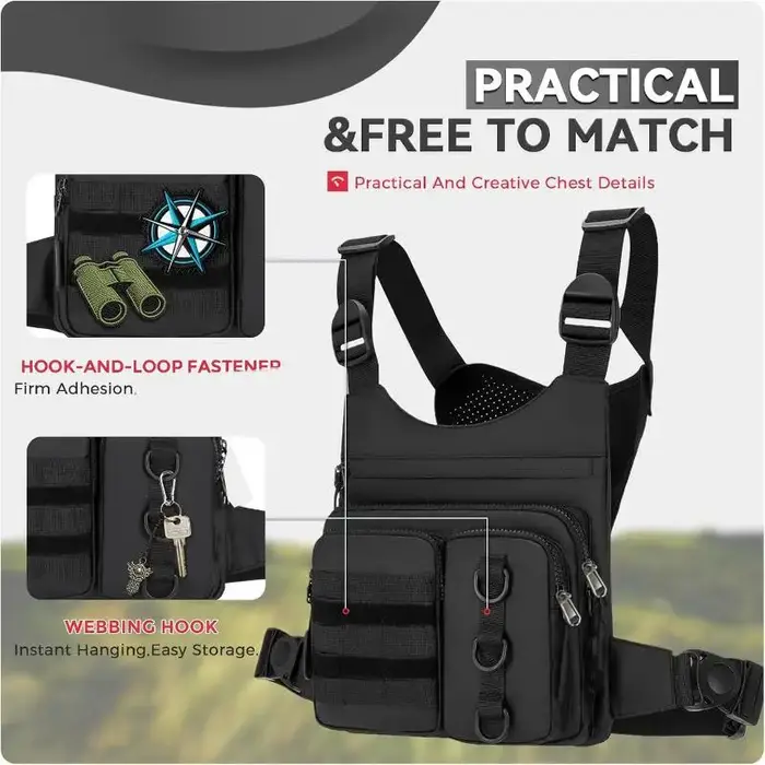 Sac de poitrine - Sac gilet léger et de grande capacité