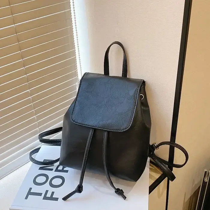 Nouveau Mini sac à dos artistique marron avec cordon de serrage pour femmes, sac à bandoulière simpl