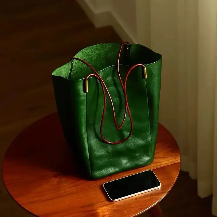 Sac fourre-tout en cuir PU vert
