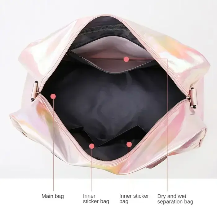 Sac de sport et de voyage pour femme grande capacité avec séparation sec/humide