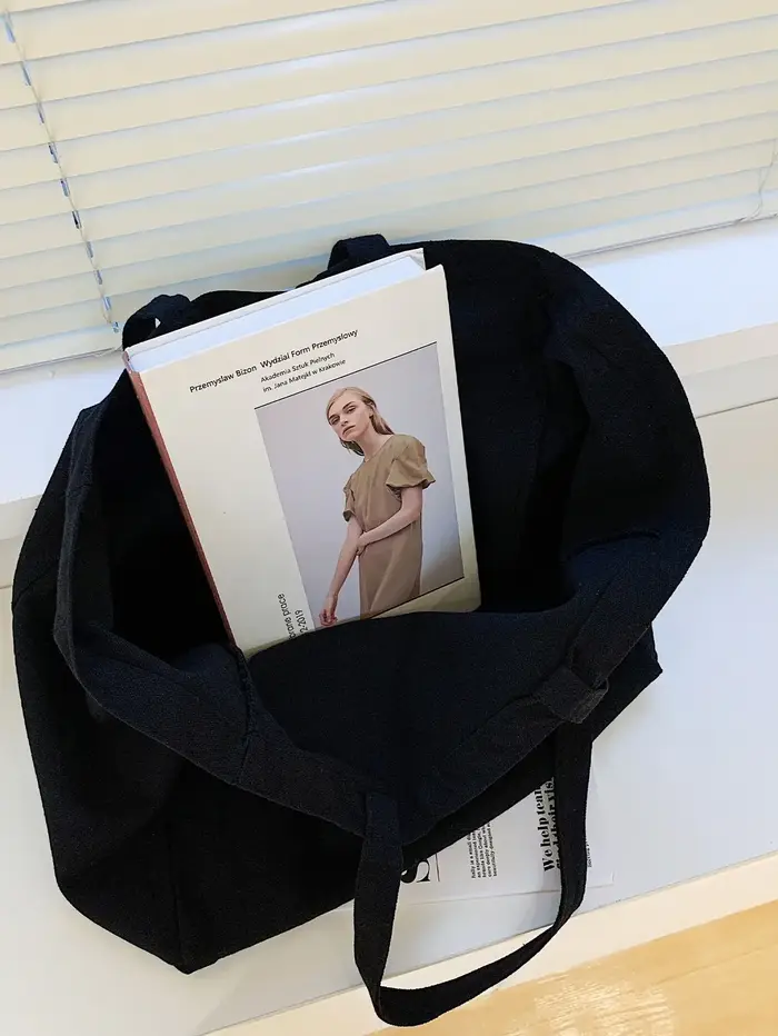 Sac fourre-tout en toile de couleur unie