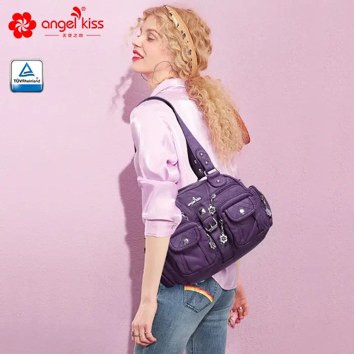 Angelkd'appareils-Sacs à main pour femmes, sacoche à poignée supérieure, sac PU initié, pack de boul