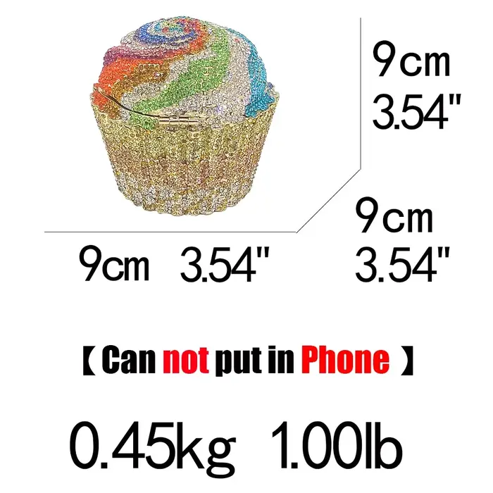 Boutique De FGG femmes Mini Cupcake strass pochette sac à main cristal pochette sac De soirée sac à