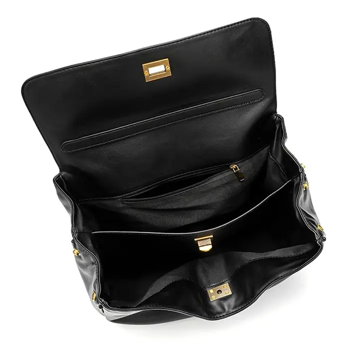 Sac fourre-tout de luxe pour femme en cuir microfibre, avec boucle dorée, sac à bandoulière et sac à