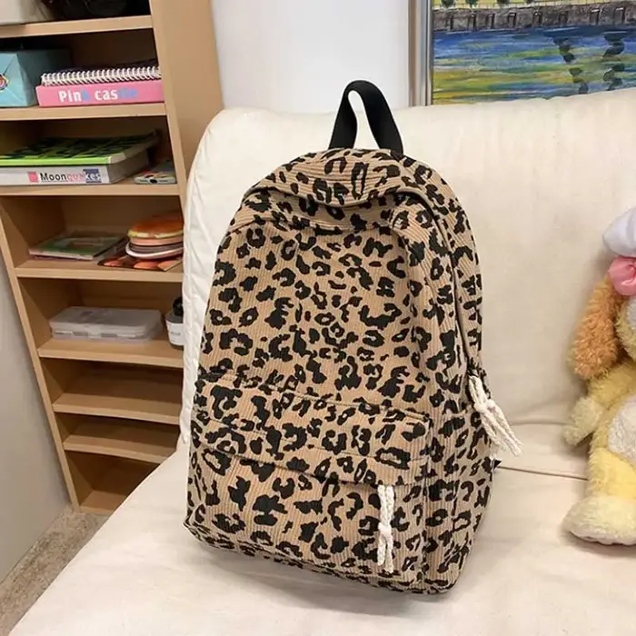 Sacs à dos de voyage imprimés léopard pour femmes