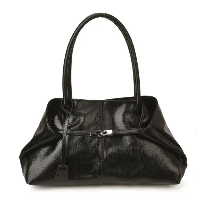 Nouveau Sac à Main Femme 2026 Grande Capacité en Cuir Souple Plissé, Sac Fourre-tout Rétro pour Trajet Quotidien, Sac Bandoulière de Qualité