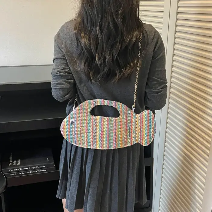 Sac en paille de raphia tressé