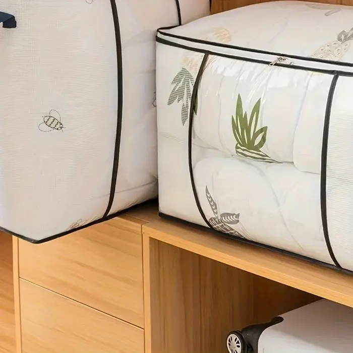 Grand sac de rangement transparent avec fermeture éclair et poignée