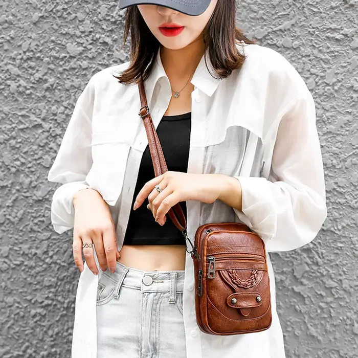 Sac à main vintage en cuir PU pour femmes
