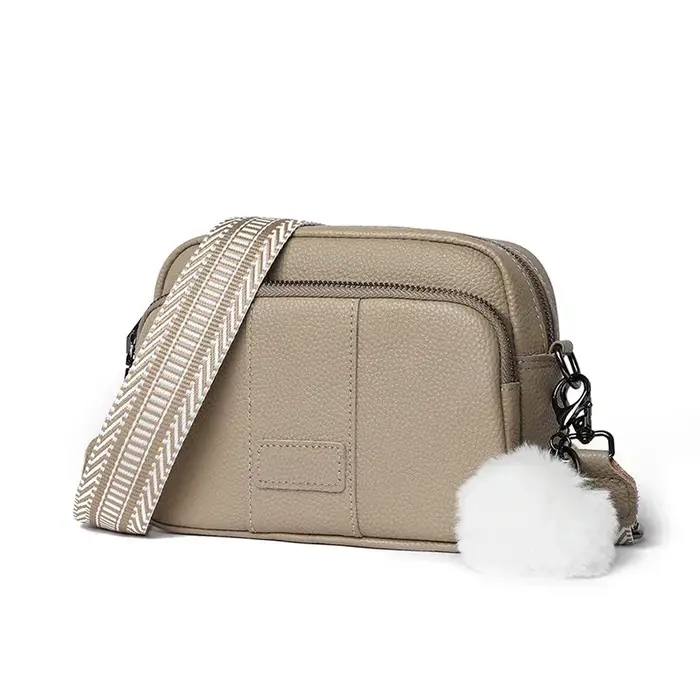 100% Sac de messager en cuir véritable femmes mode Style femme Sac à main avec large bandoulière de luxe ampoule de