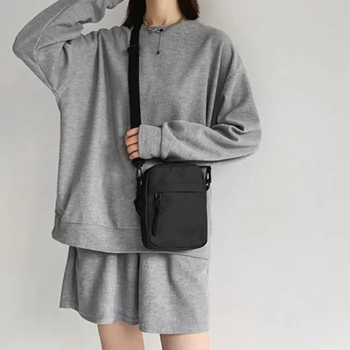 Sac à bandoulière unisexe de couleur unie