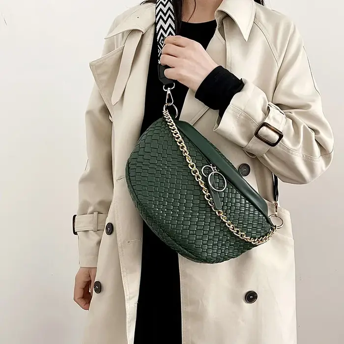 Sac banane à motif tissé pour femme