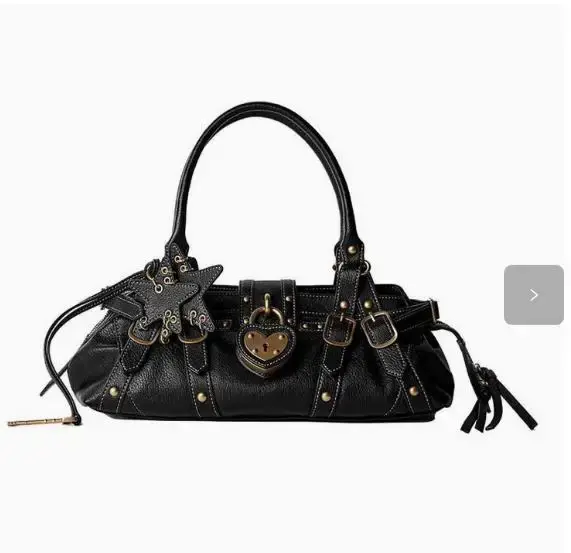 Sac à main pour femme 2026 Nouvelle collection été, style rétro avec rivets, sac bandoulière moto ur