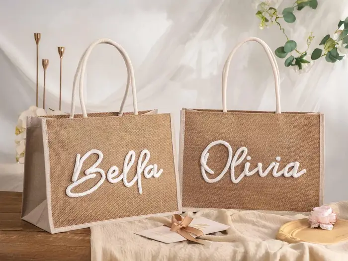 Sac fourre-tout en toile de jute personnalisé