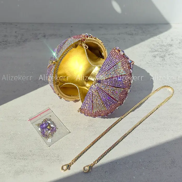Alizekerr sacs de soirée en cristal en forme de ballon à Air chaud femmes de luxe chic Unique strass